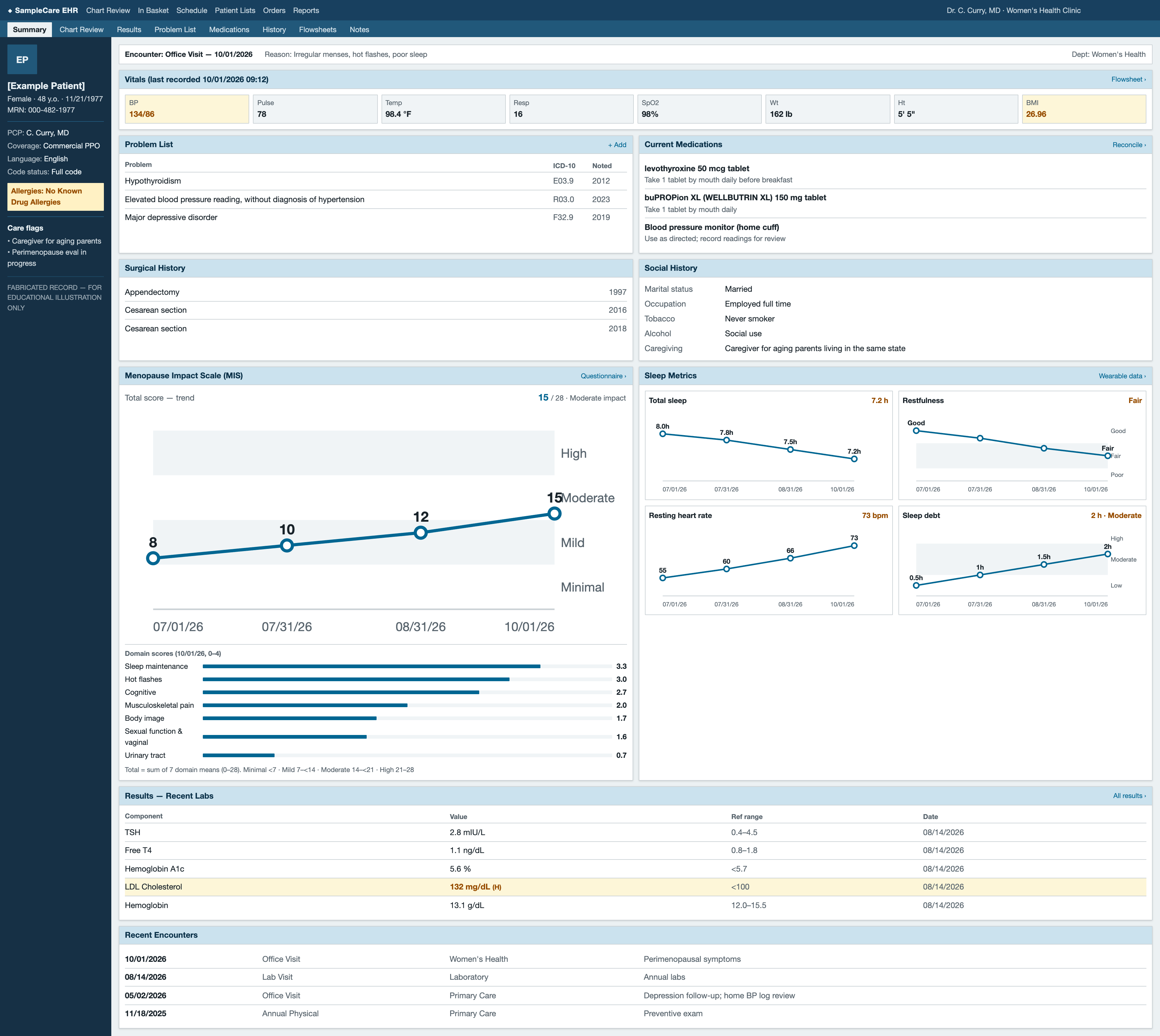 example-patient-ehr-dashboard